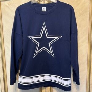 Victoria's Secret LOVE PINK back NFL Dallas Cowboys Navy Blue & White Star Shirt